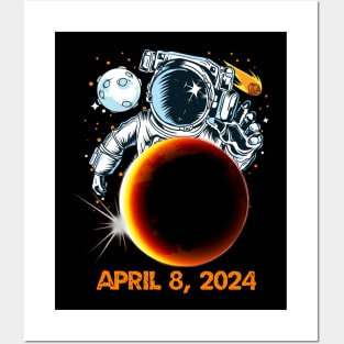 solar eclipse 8 APRIL 2024 SPACE FUNNY Posters and Art